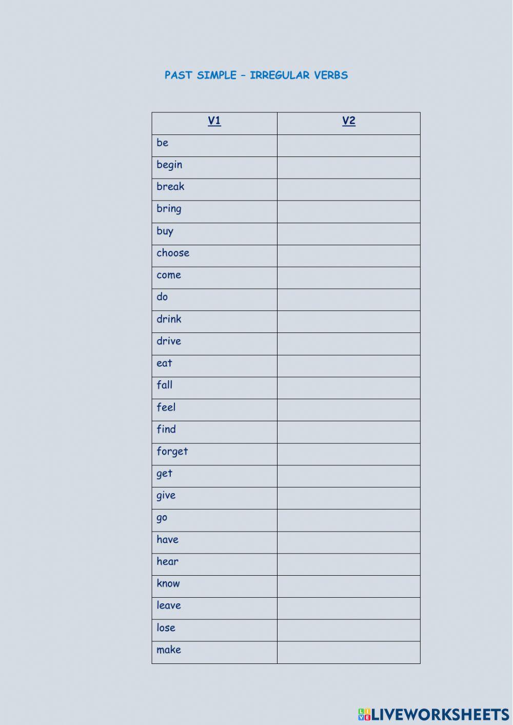 Irregular Verbs