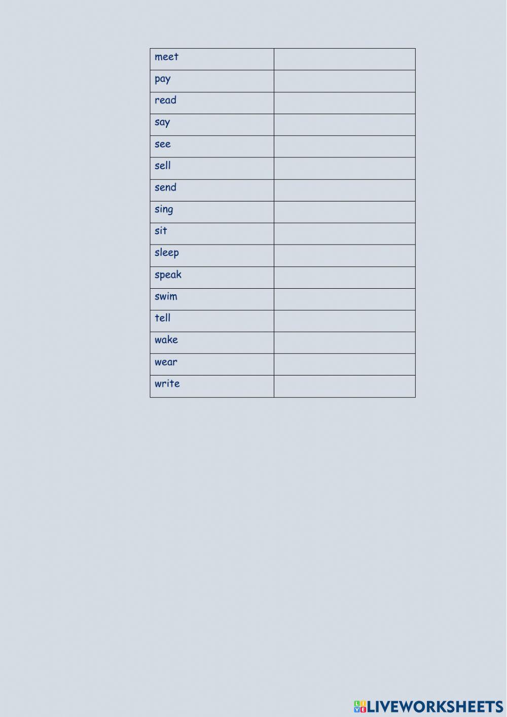 Irregular Verbs