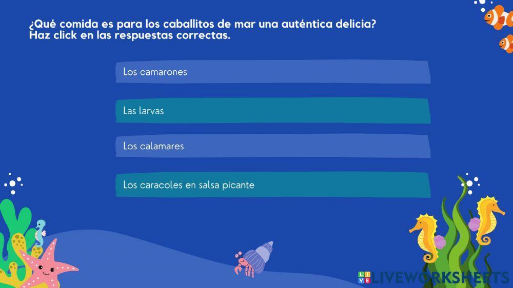 Después de la lectura: El caballito de mar