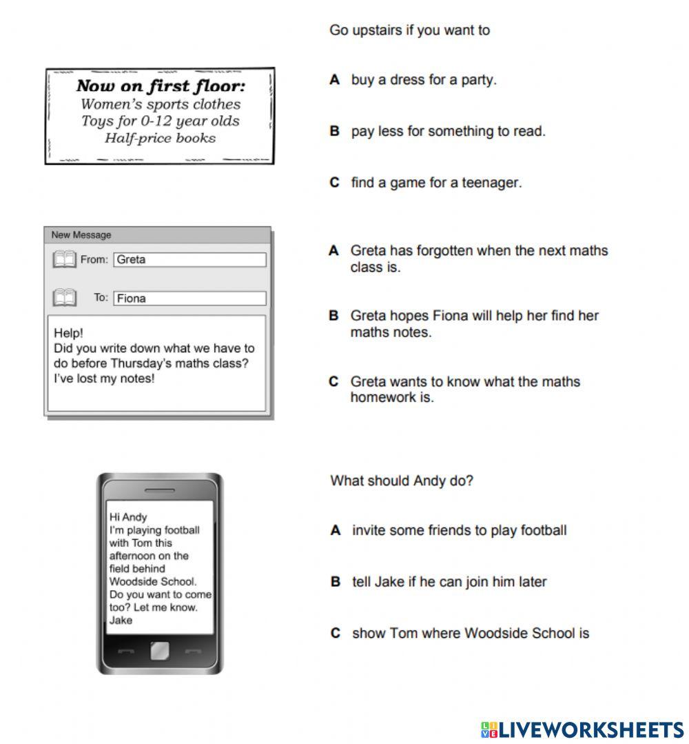 Reading A1 Exercise
