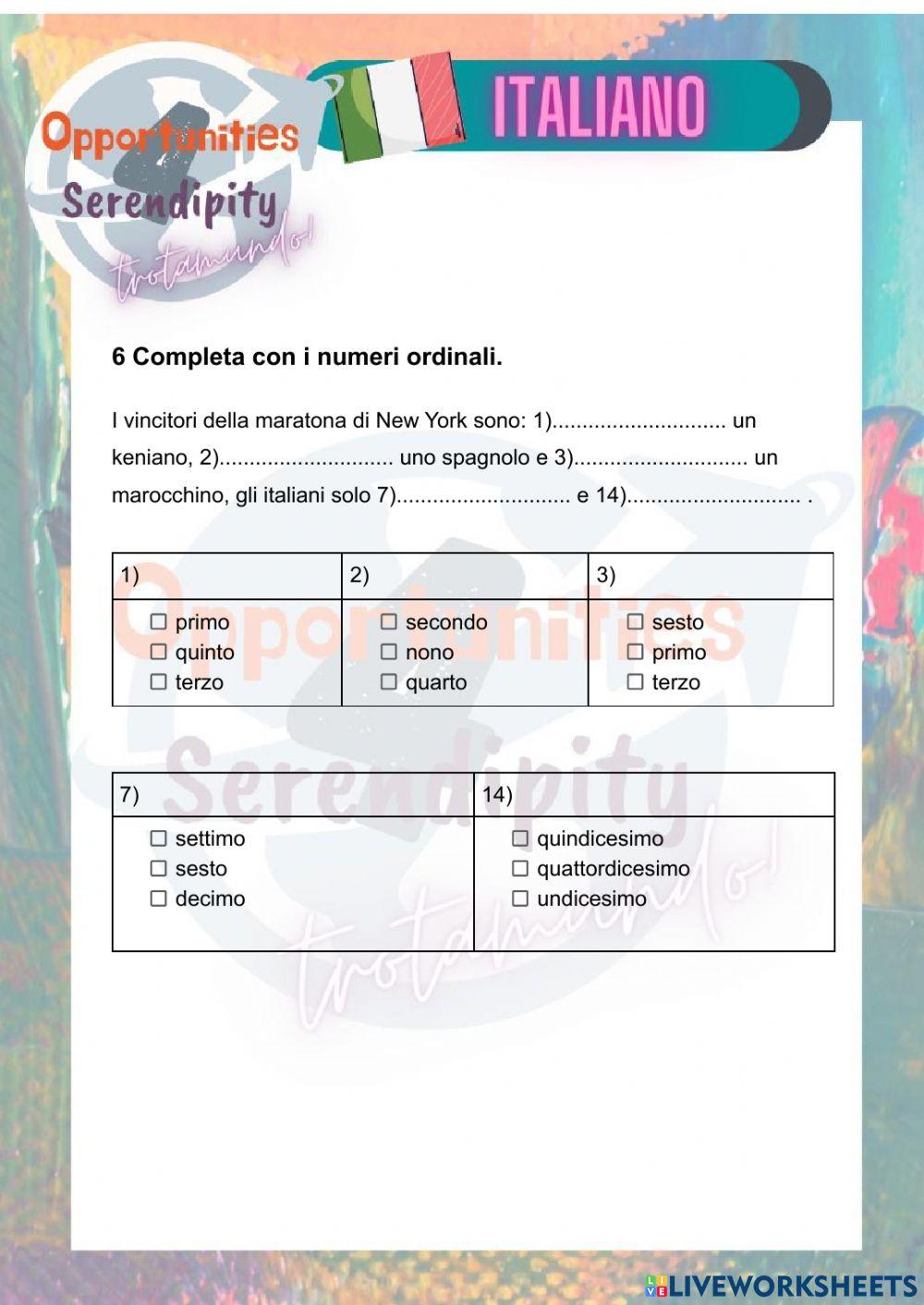 Progetto italiano,test di progresso unità 2