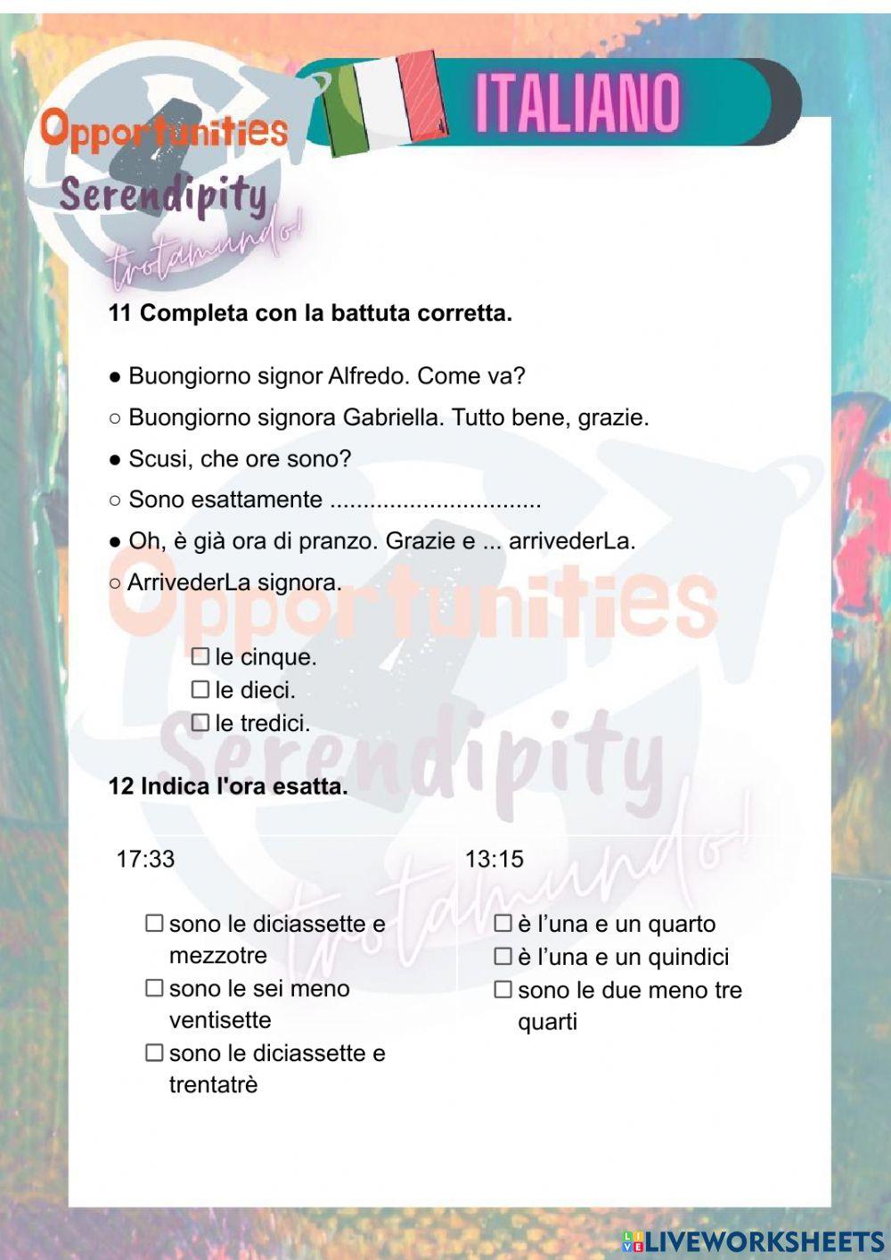 Progetto italiano,test di progresso unità 2