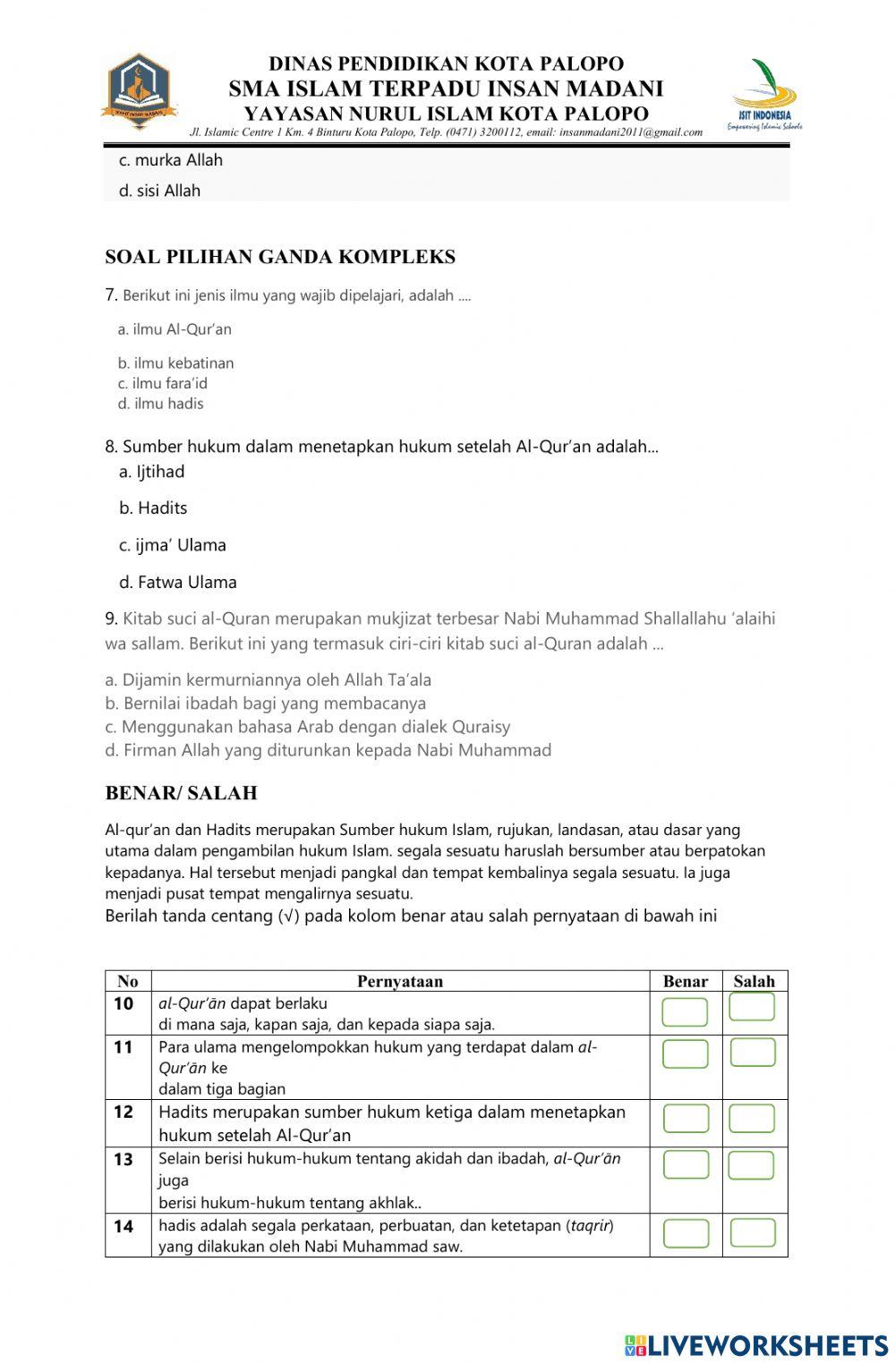 Pts pai-bp smait kelas x Pts pai-bp smait kelas x