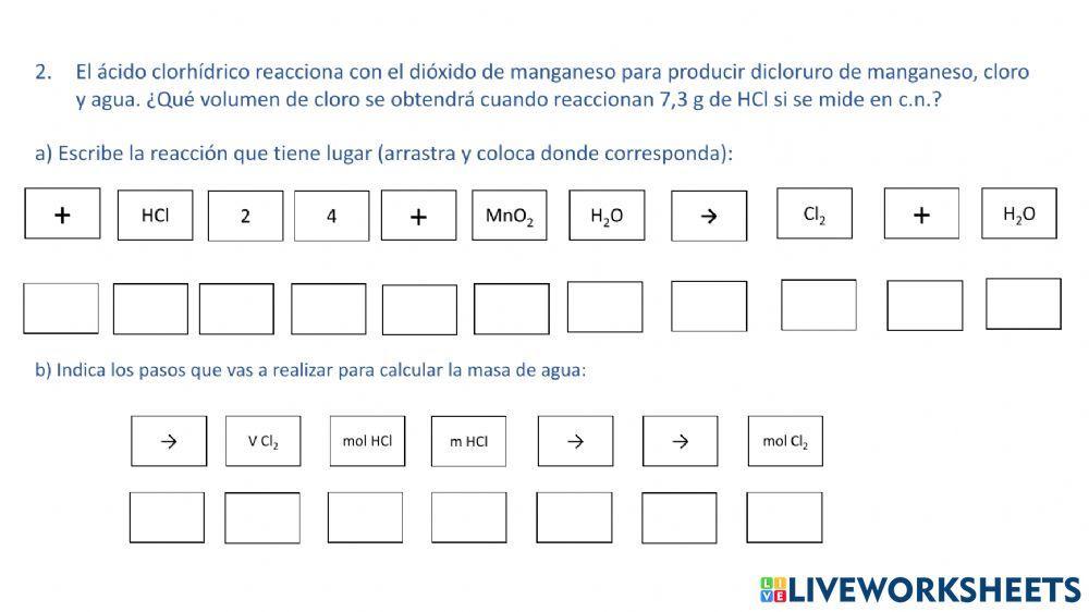 Estequiometría masa - volumen (C.N)