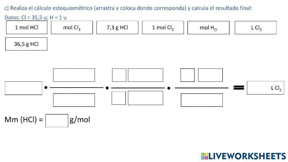Estequiometría masa - volumen (C.N)