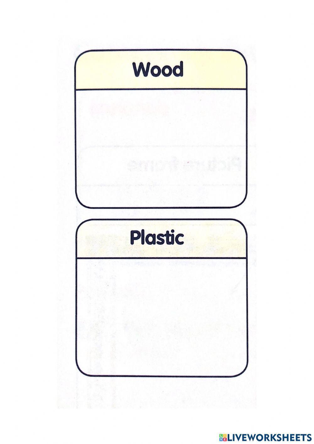 Materials- wood and plastic