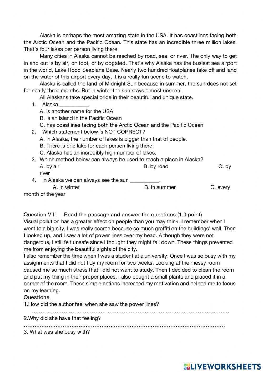 2nd mid term -english 8 test 3