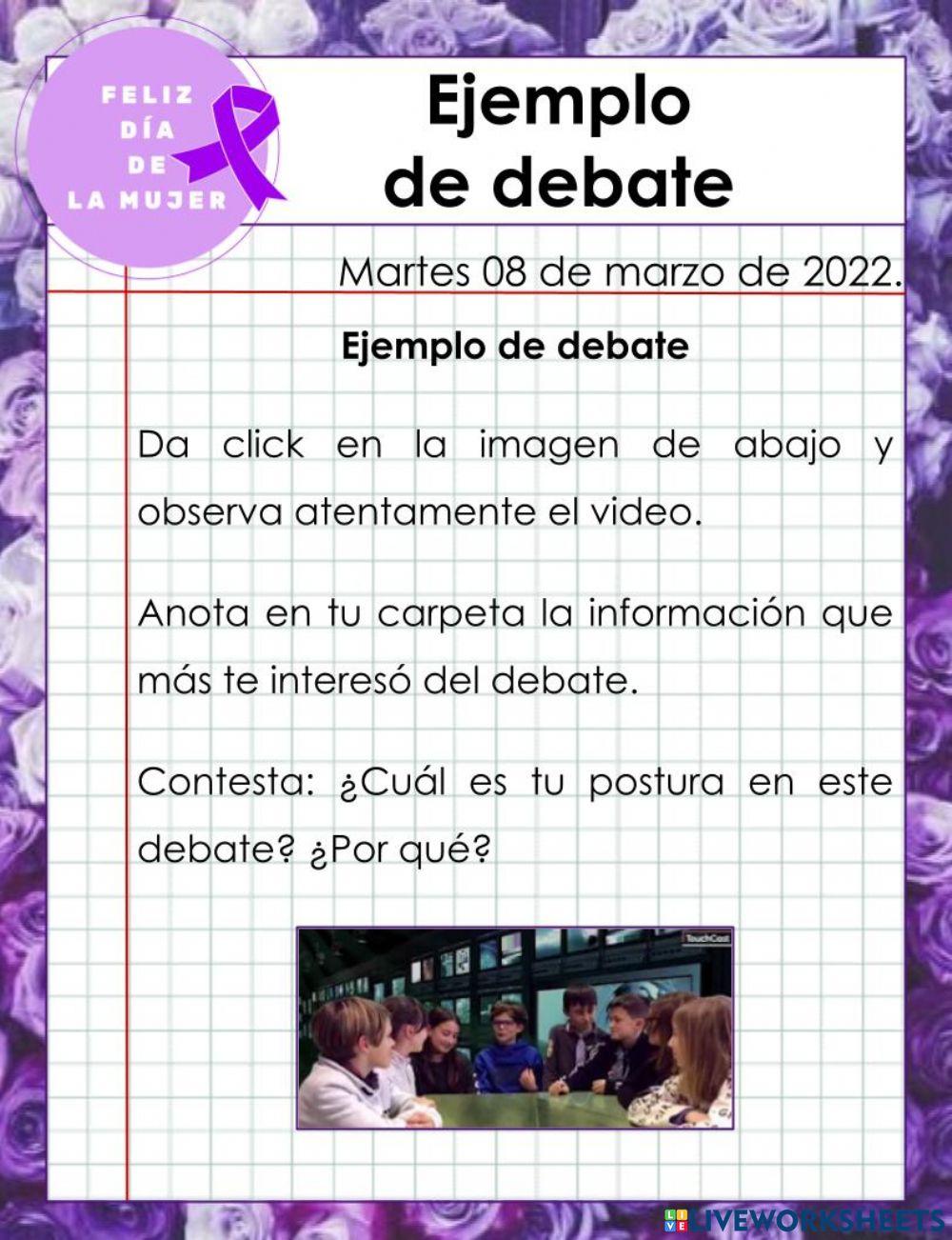 Ejemplo de debate