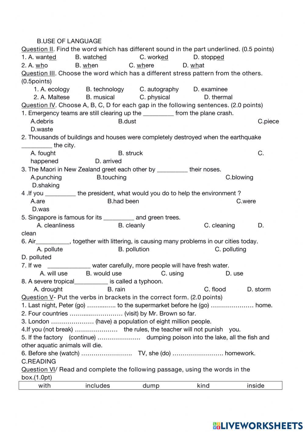 2nd mid term- english 8 test 3