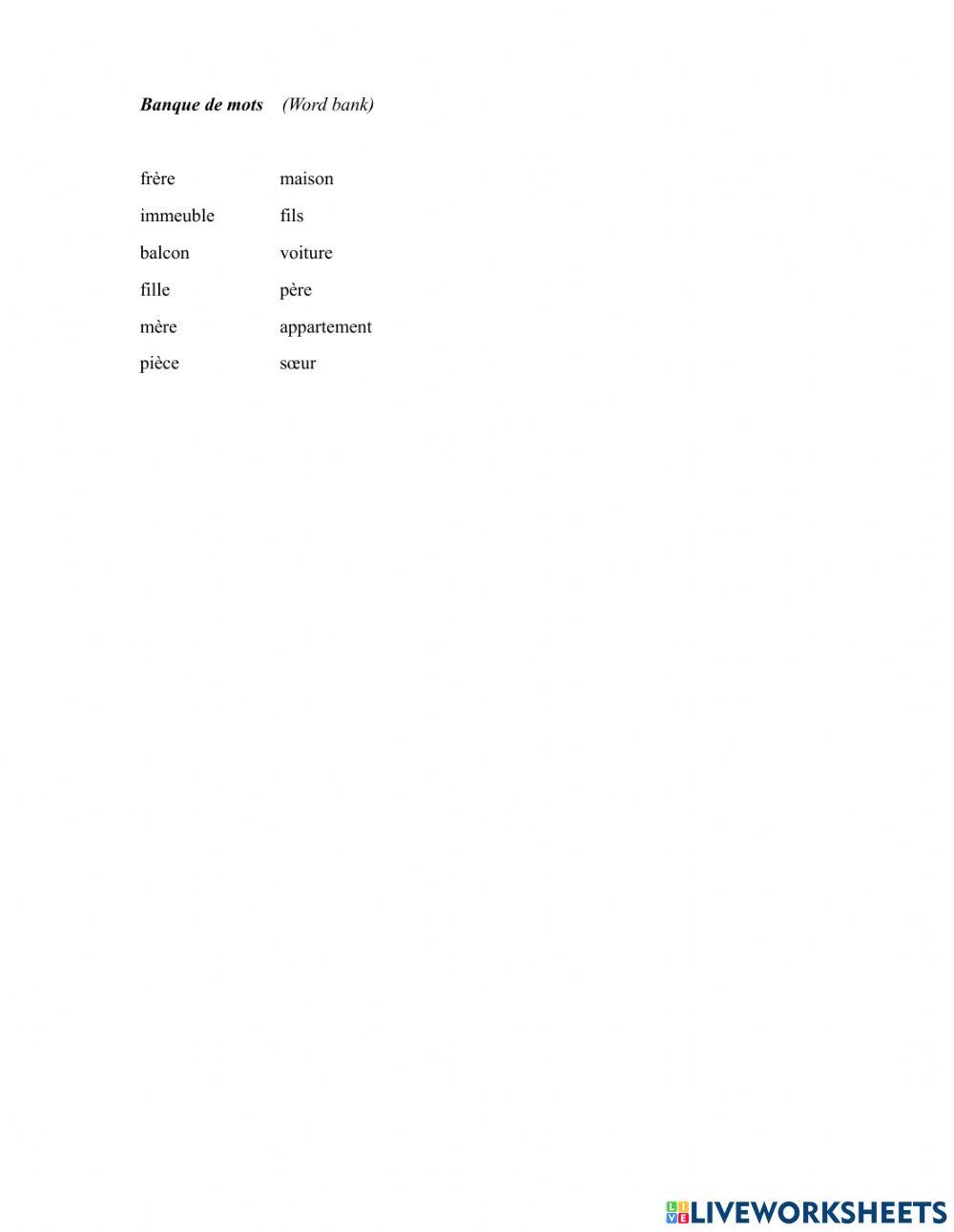 Sentences-translations using possessive adjectives