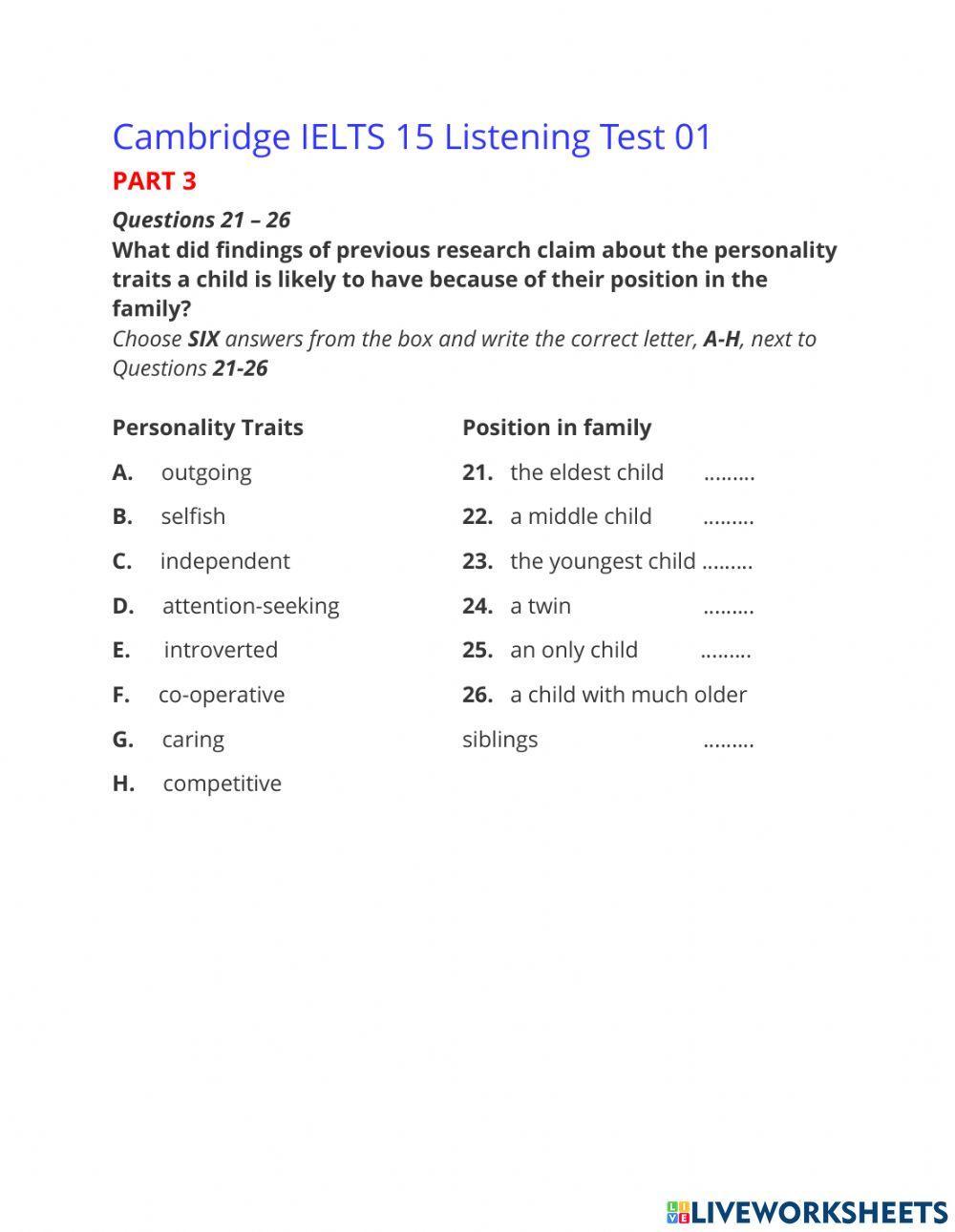 CAM 15 TEST 1 Section 3&4