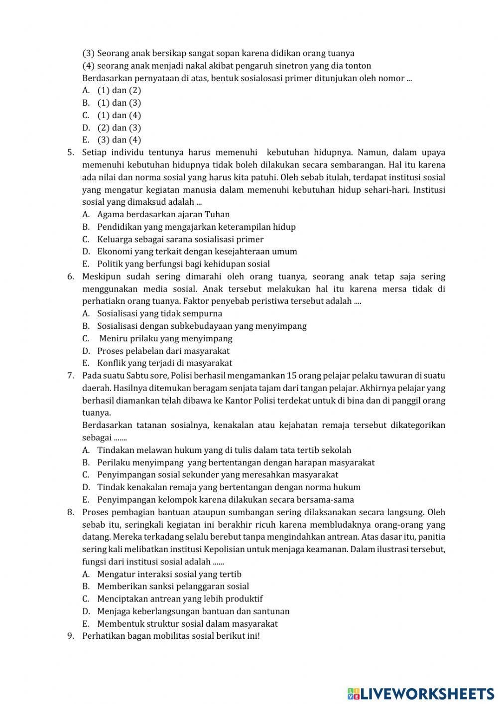 Latihan UPK Sosiologi