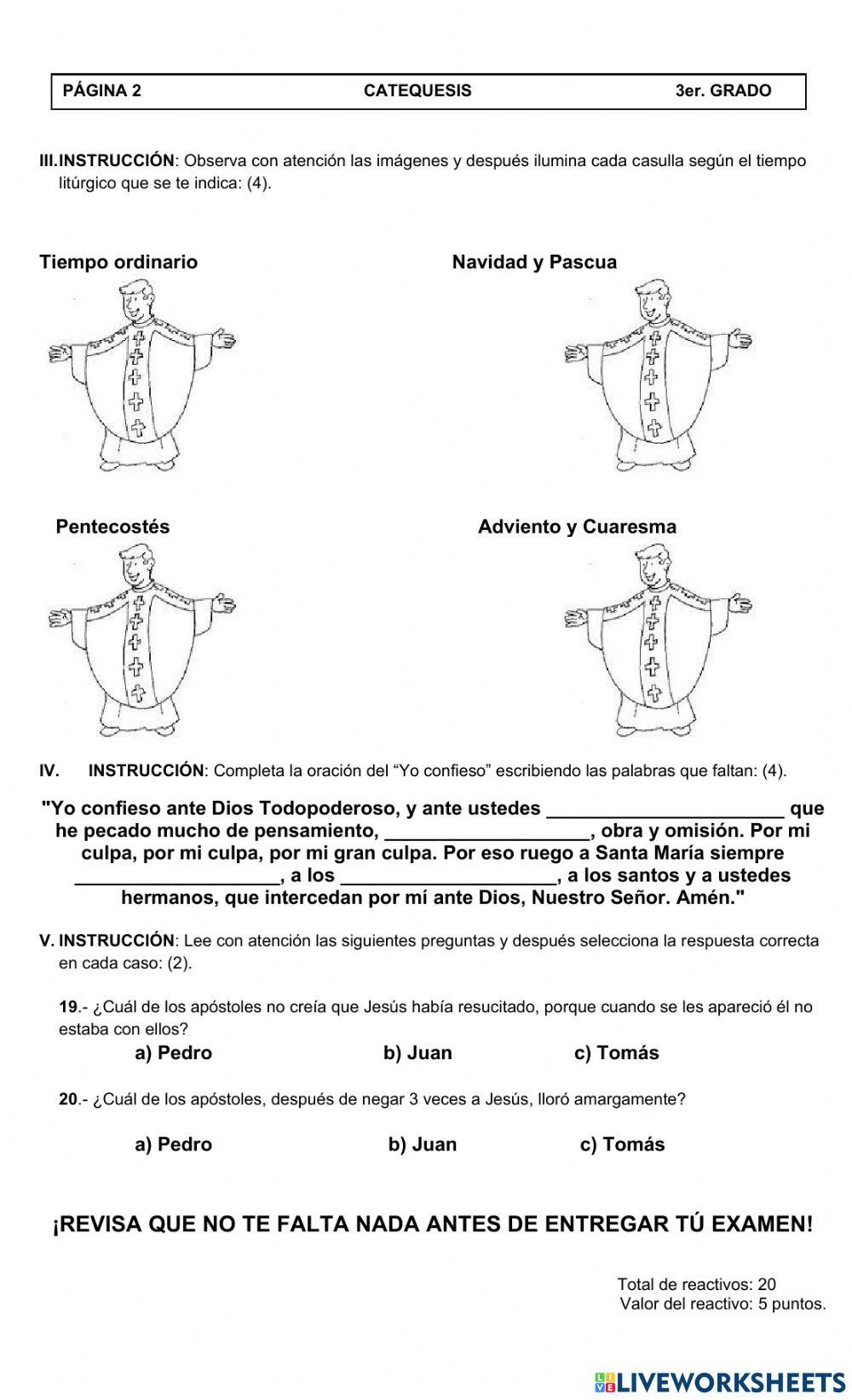 Evaluación catequesis