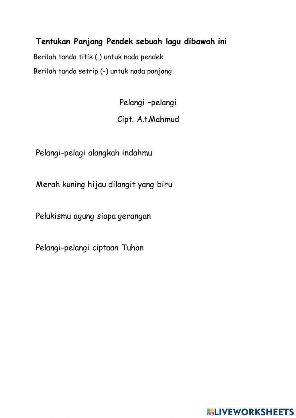 Menentukan Panjang Pendek Lagu