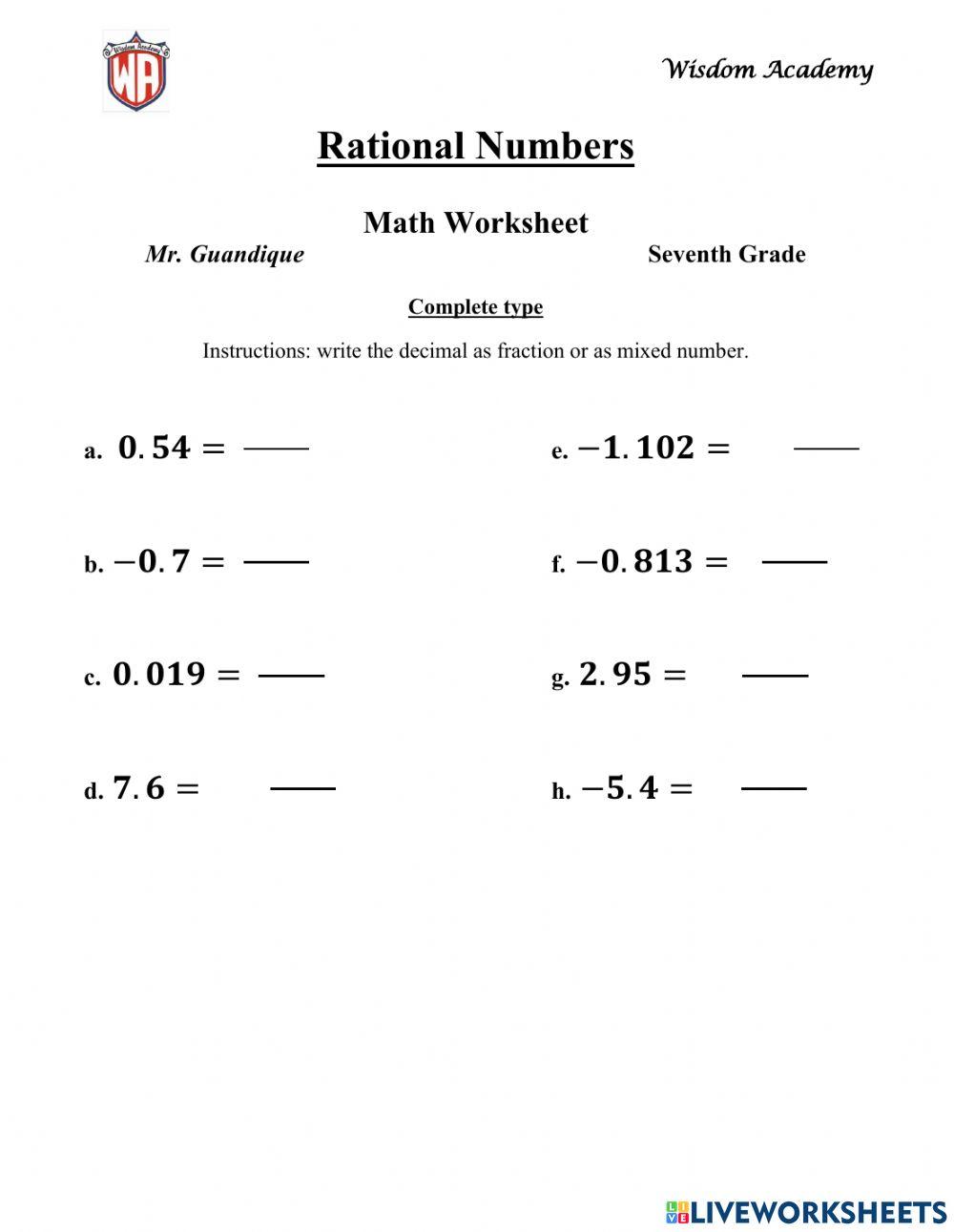 Relate decimals and fractions