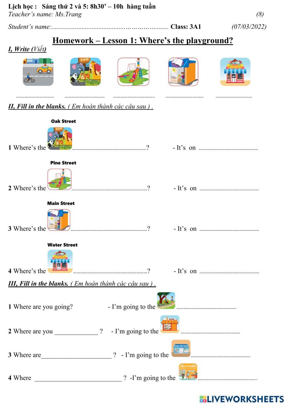 3A1-Lesson 1-Where's the playground?