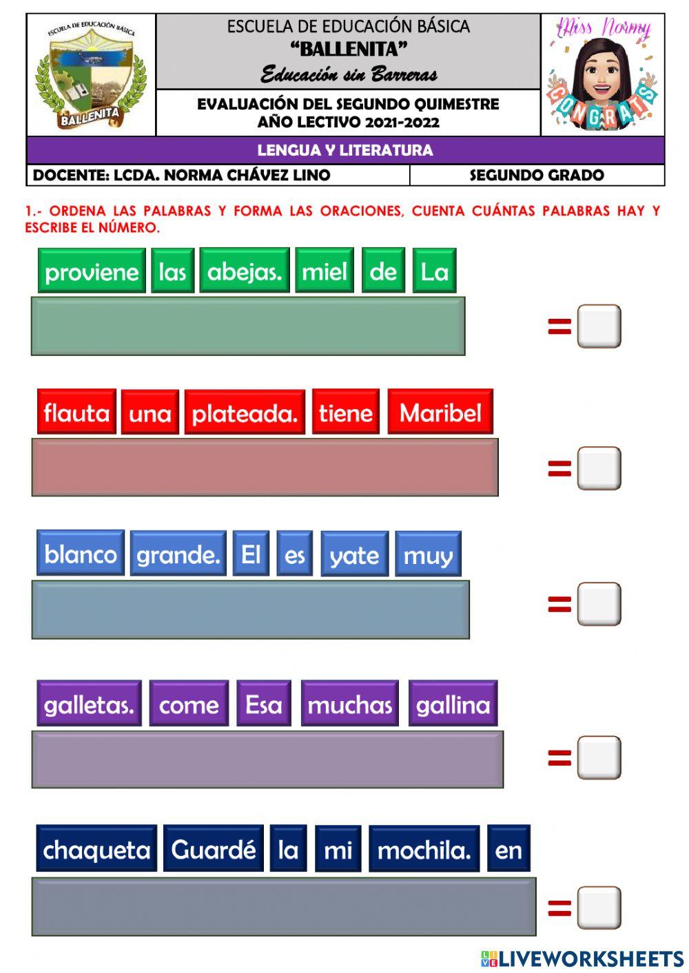 Examen del segundo quimestre