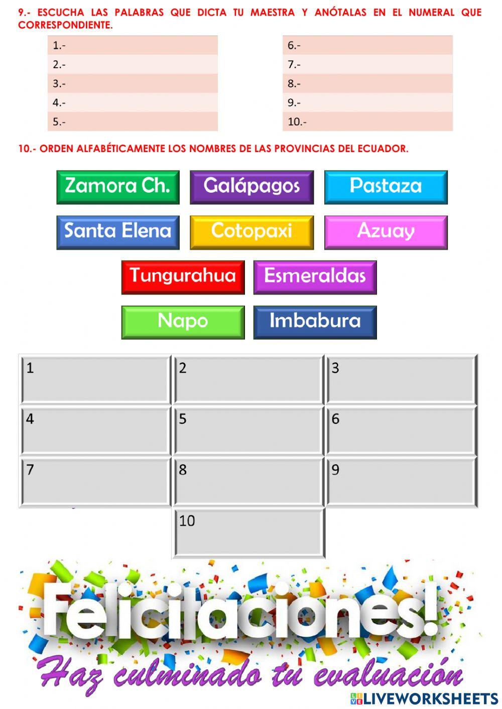 Examen del segundo quimestre