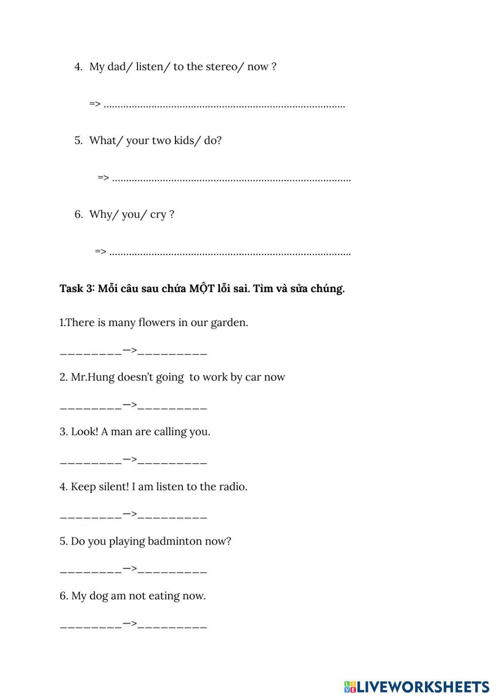 Present continuous tense