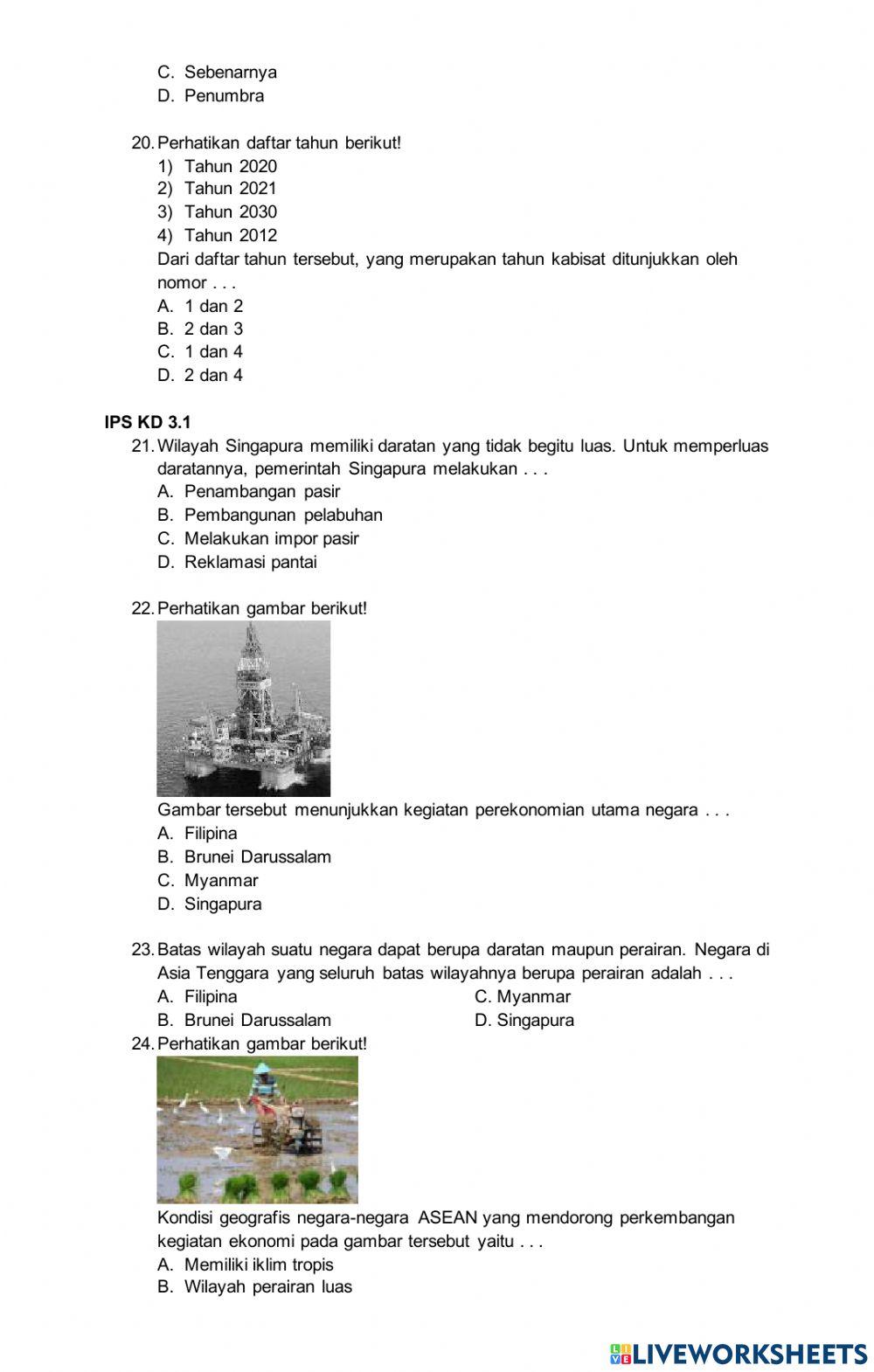 Penilaian harian tema 8