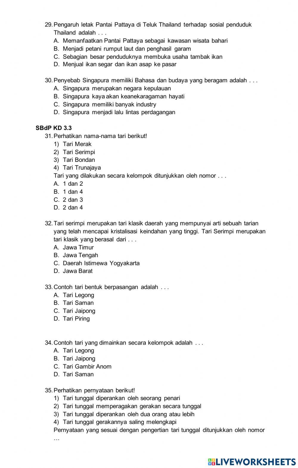 Penilaian harian tema 8