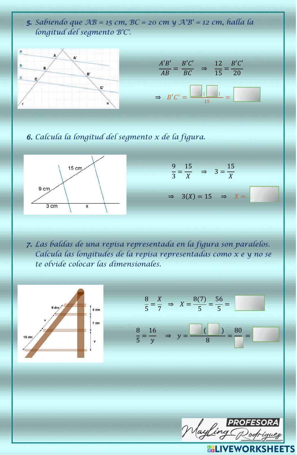 Teorema de Thales y Pitágoras