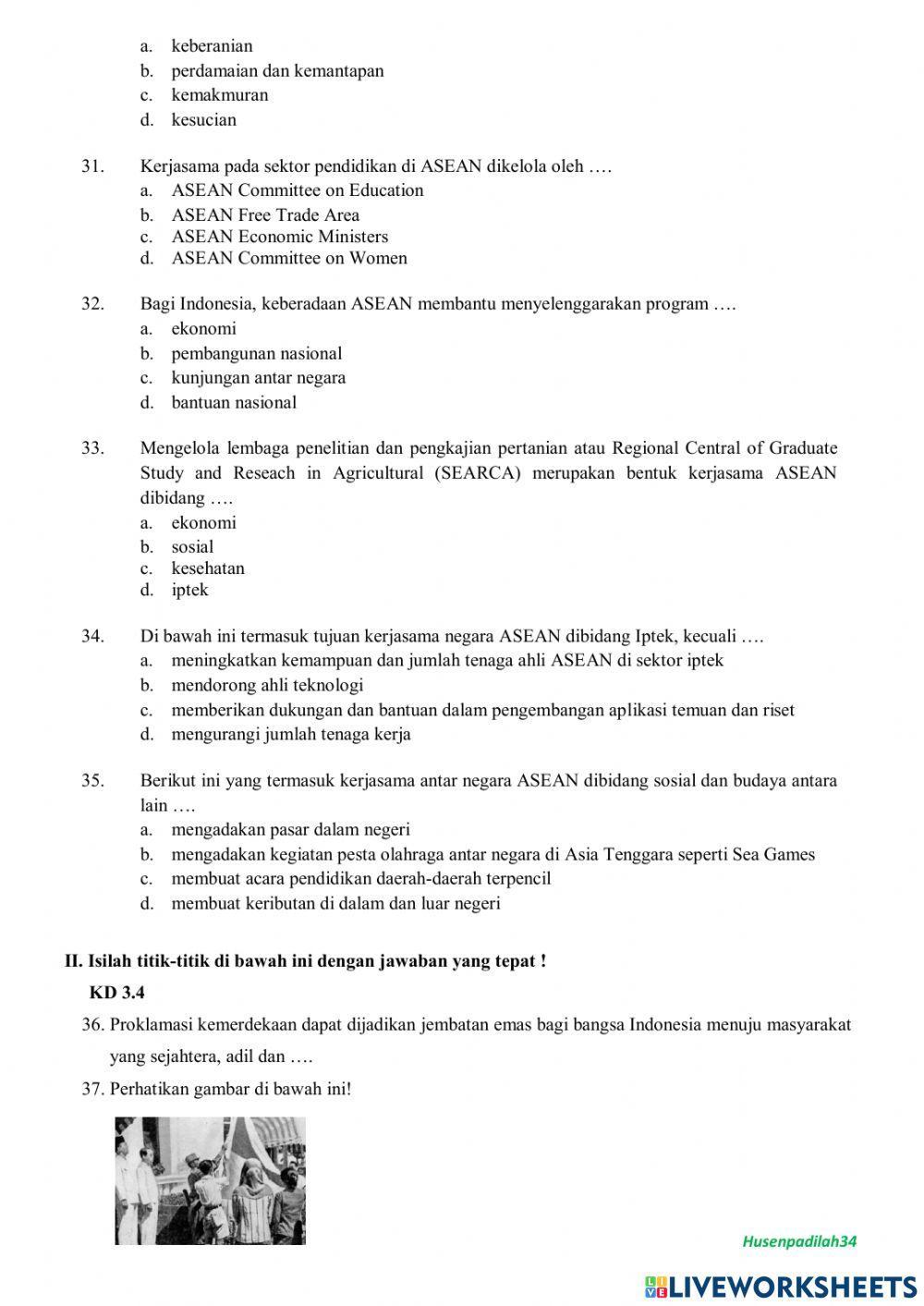 Soal PTS IPS Kelas 6 Semester 2