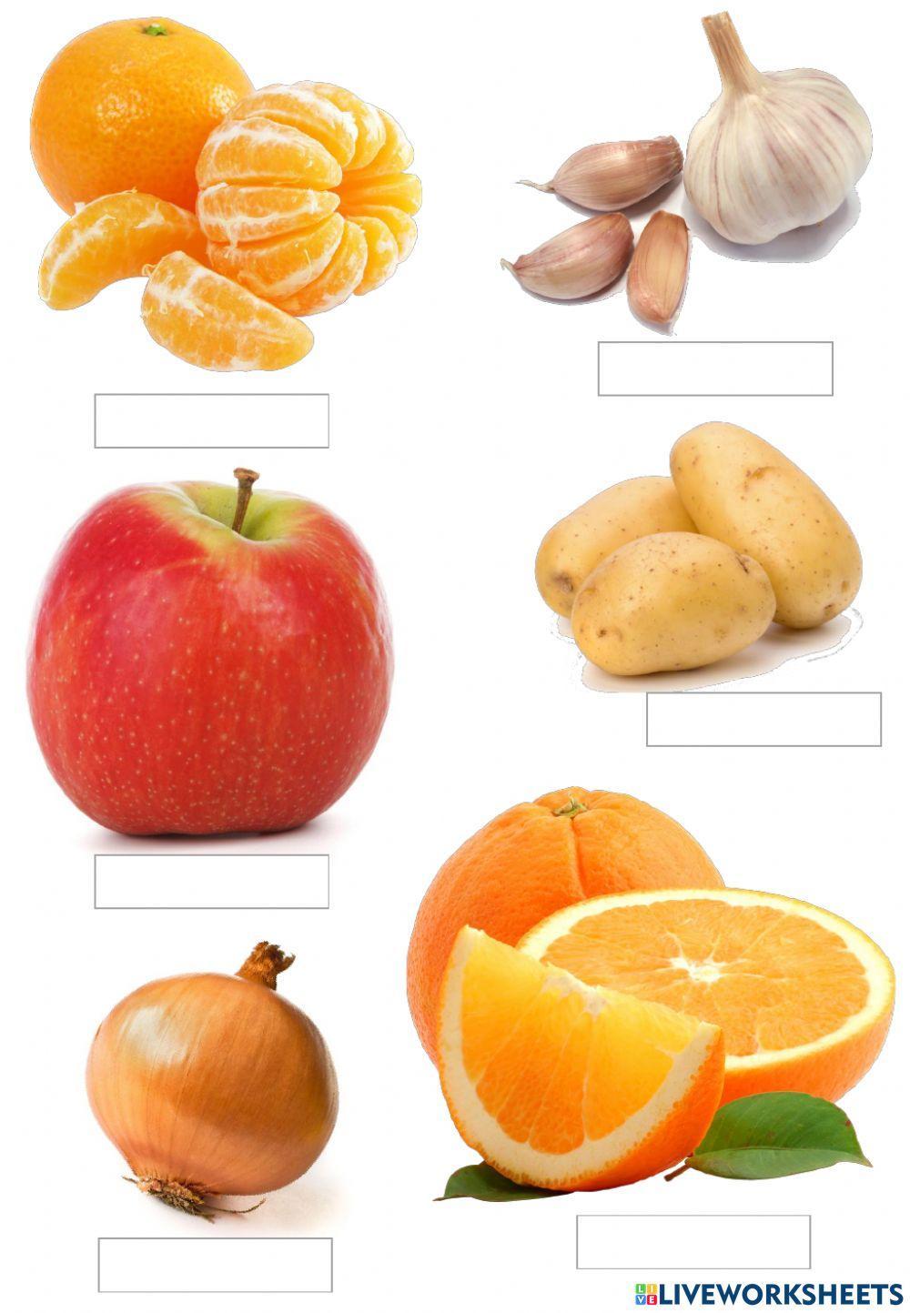 Vaisiai, daržovės, uogos