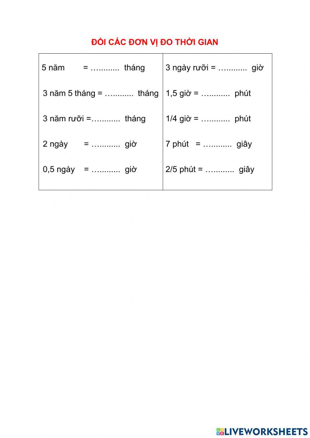 Đơn vị đo thời gian