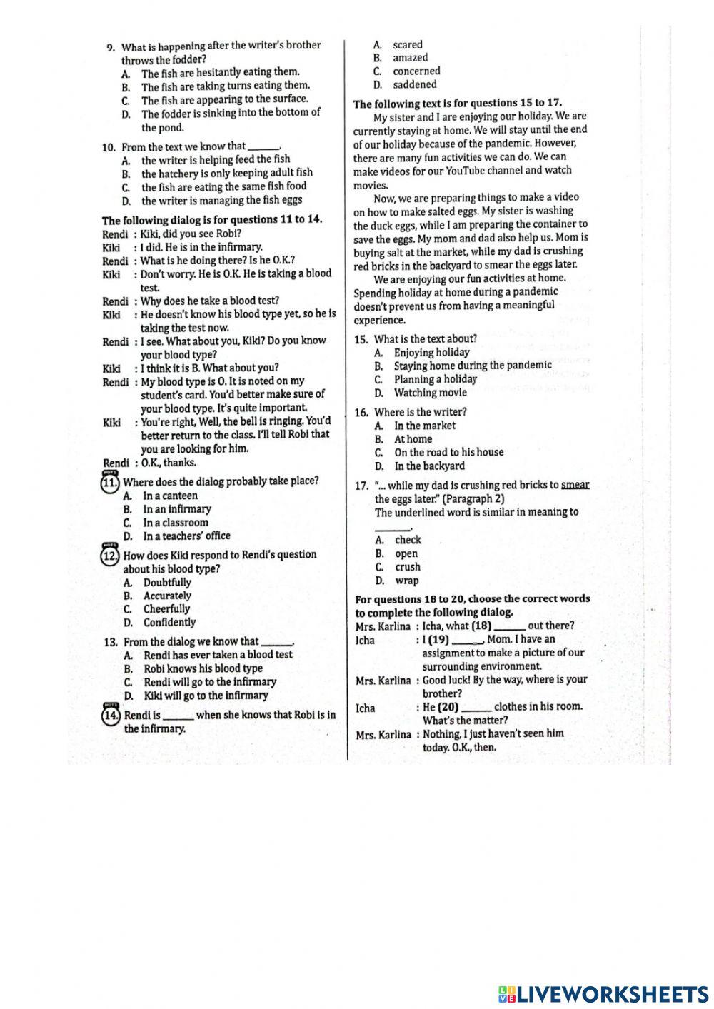 Assessment 2 PR Inggris 8B