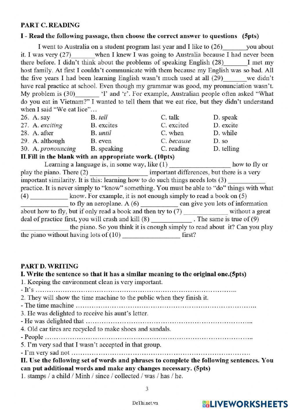 ĐỀ HỌC SINH GIỎI TA 7