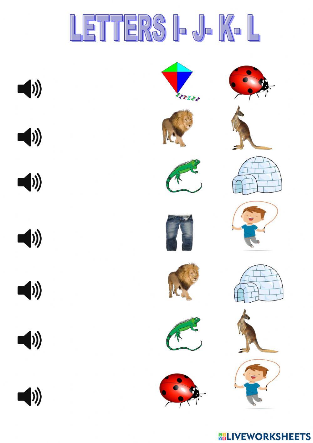 Letters I- J-K- L