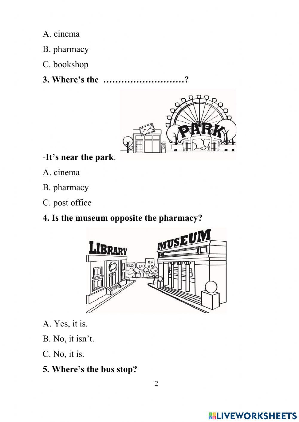 Prepositions of place