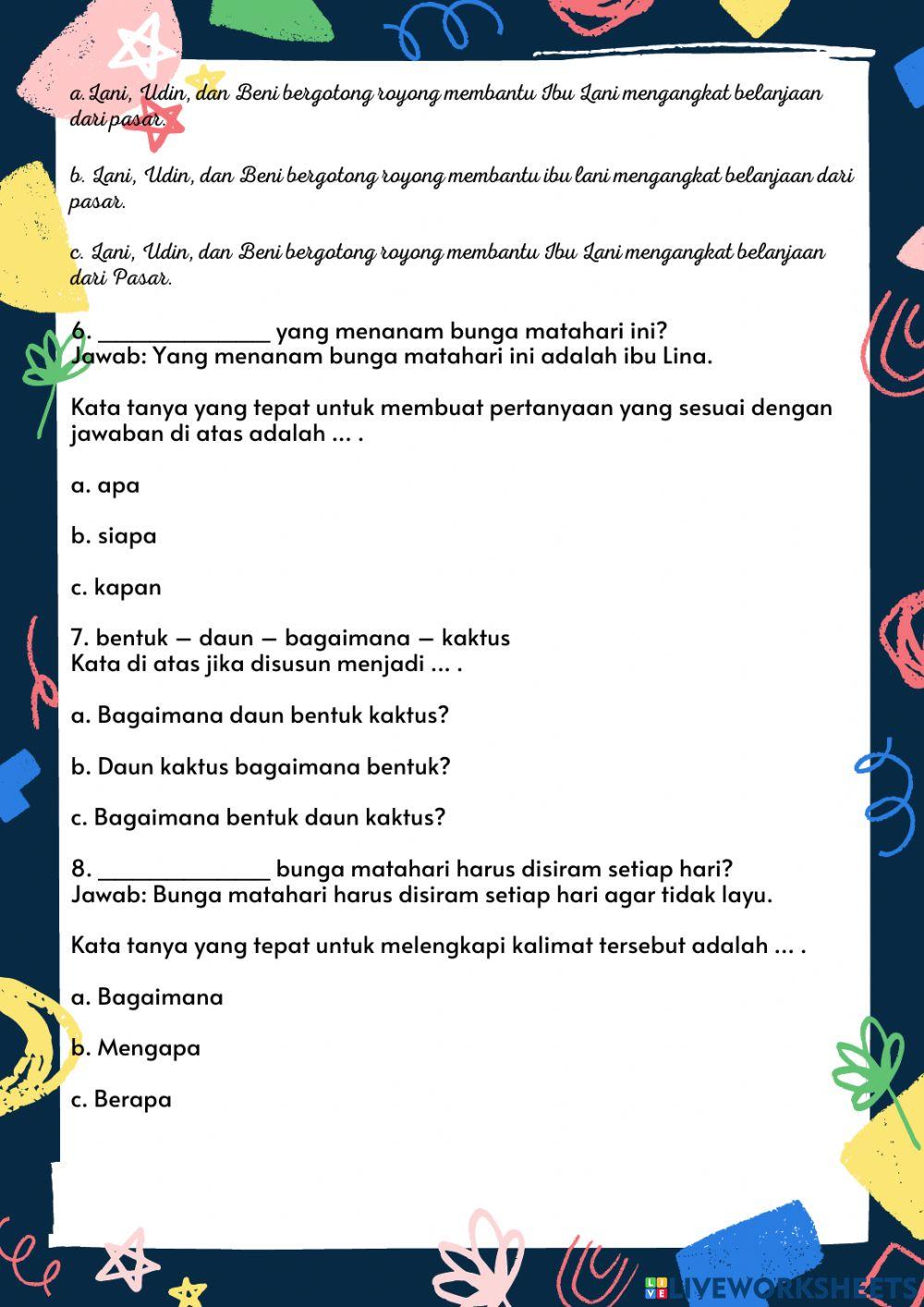 Penilaian harian tema 6