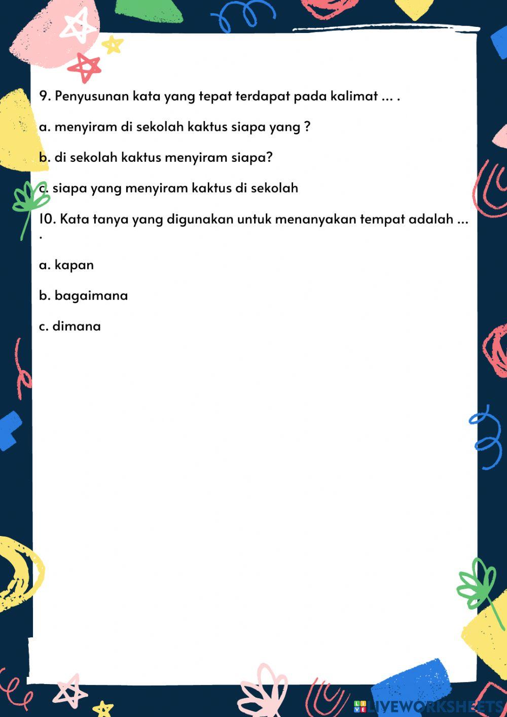 Penilaian harian tema 6