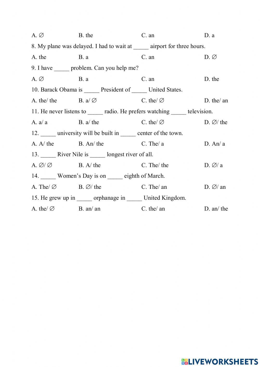 Kid class - Unit 25 - Articles