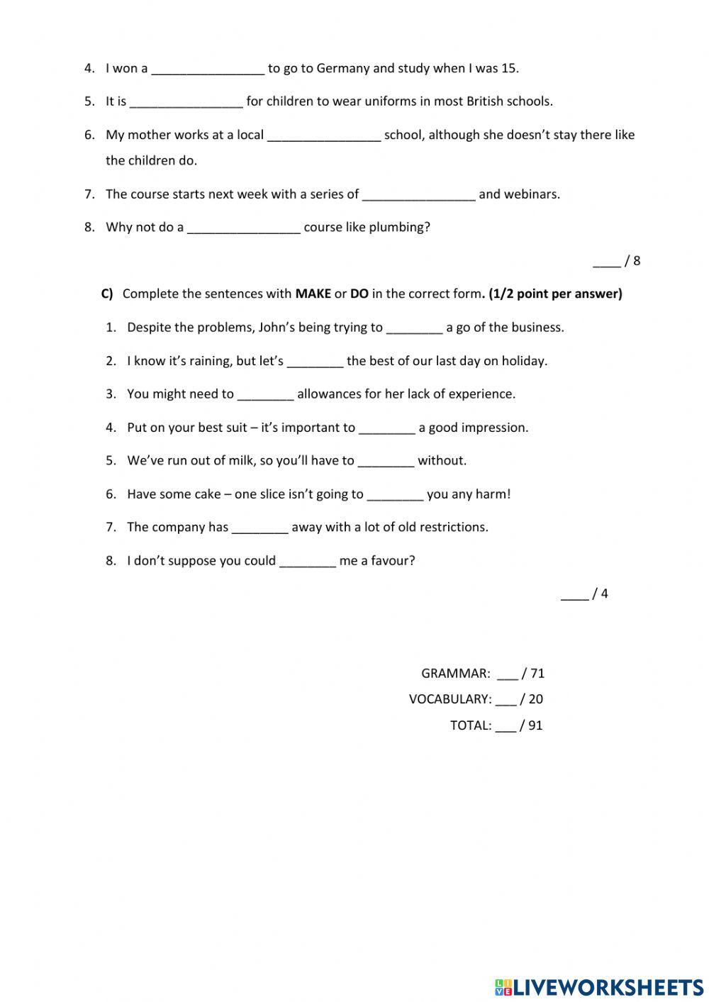 MacmillanEnglishHub Second term exam