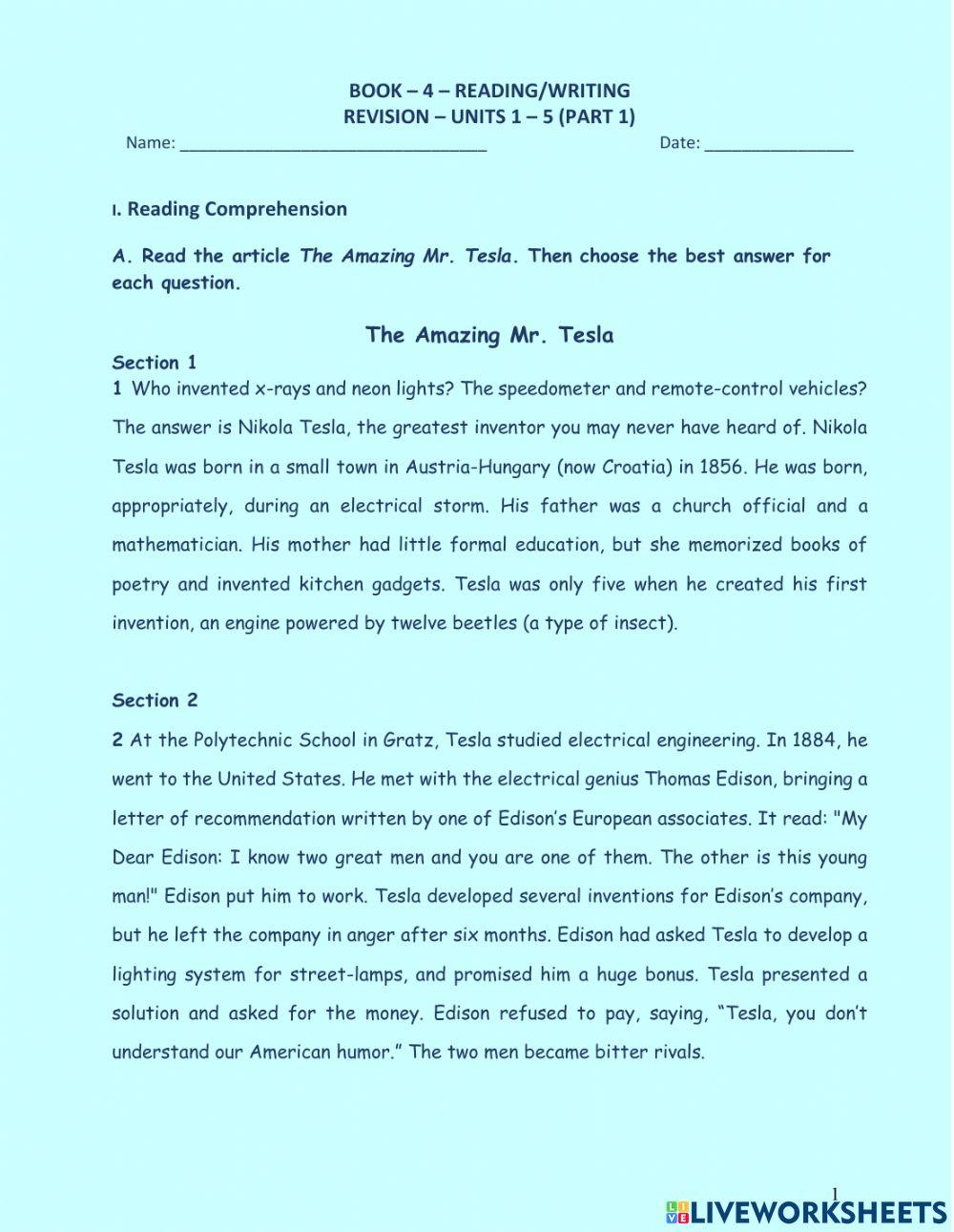 Bk 4 rw mid term test