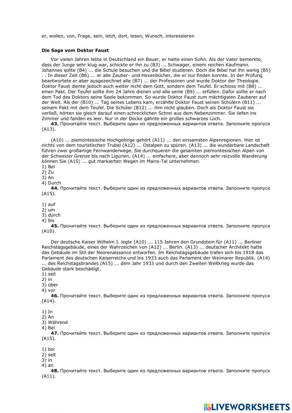 Rektion der Verben 2