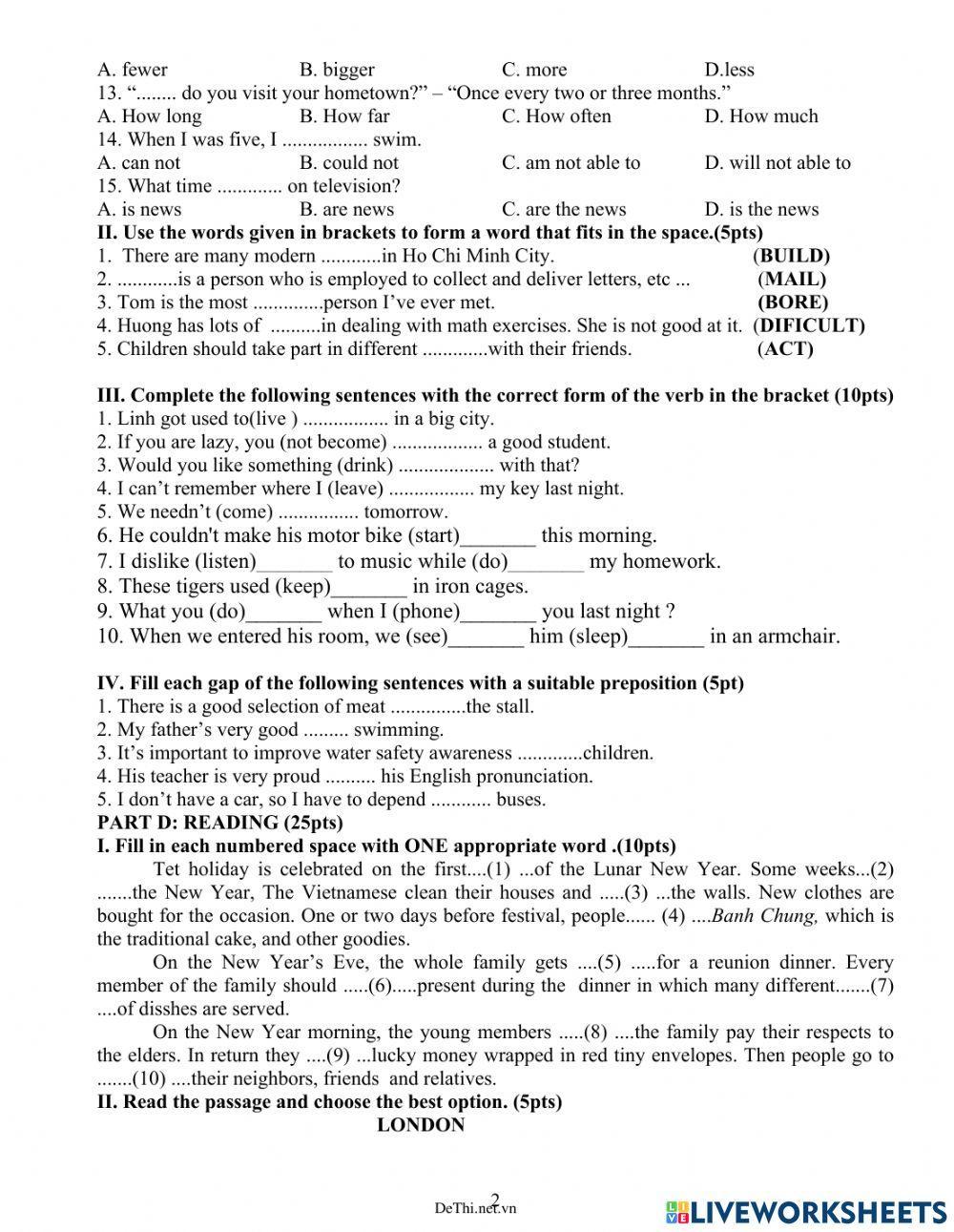 ĐỀ HỌC SINH GIỎI TA 7 . Đề 6