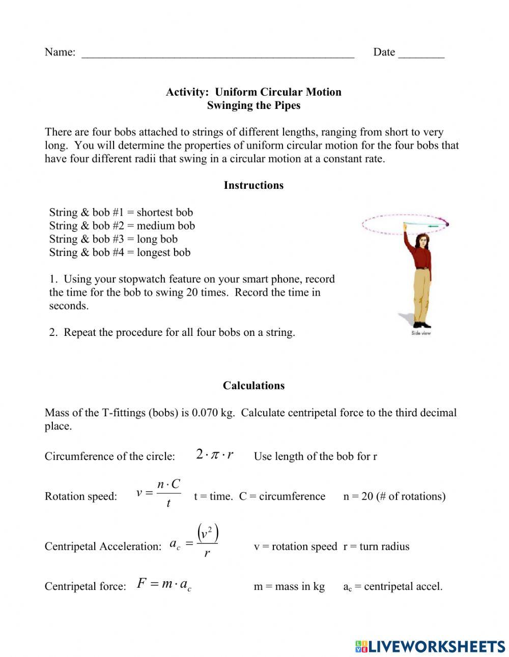 Uniform Circular Motion Activity