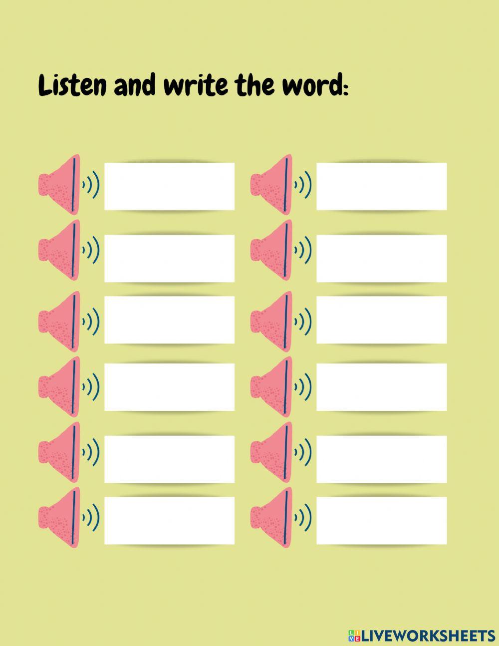 Vocabulary Dictation