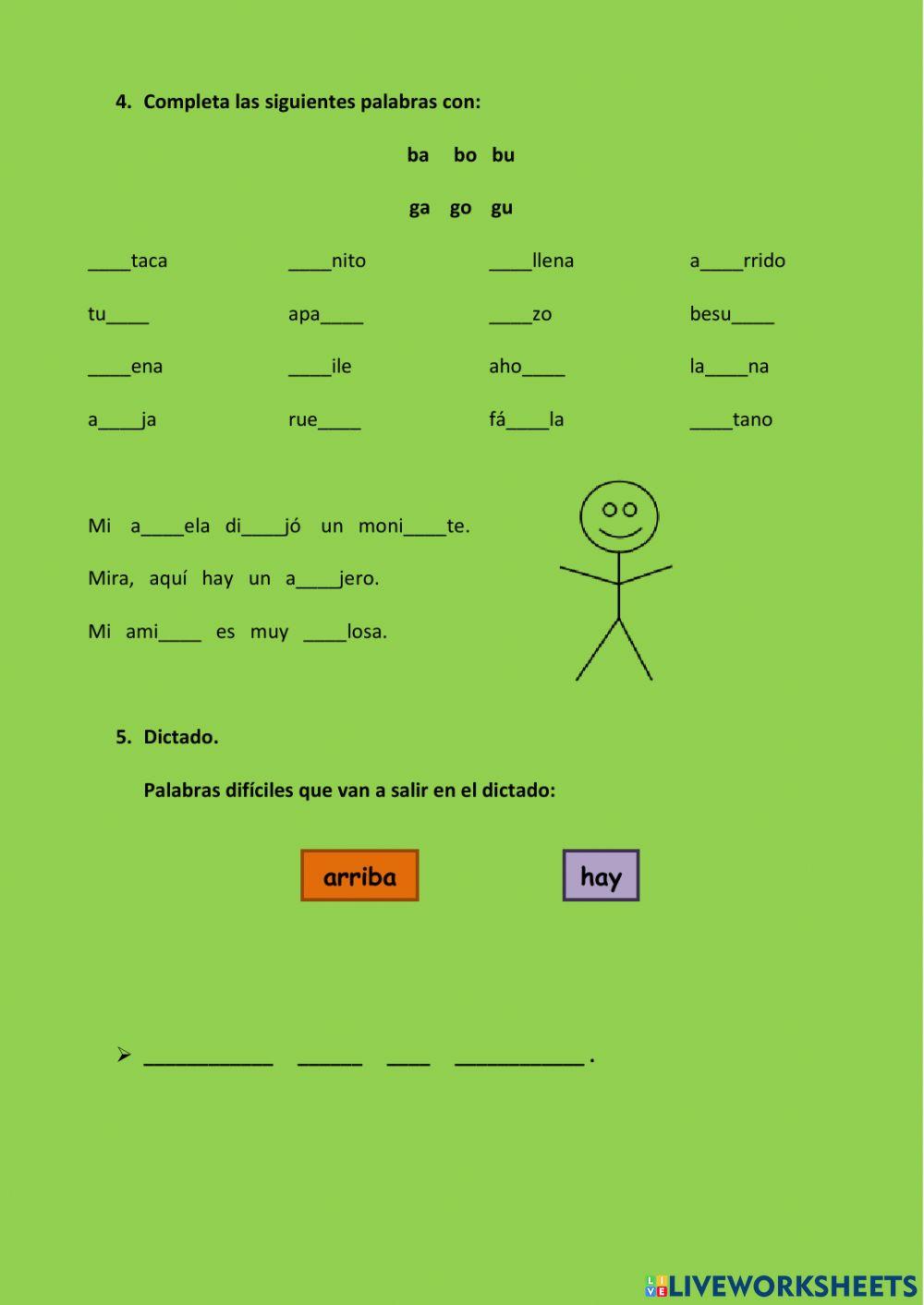 Discriminación fonológica B - F - G