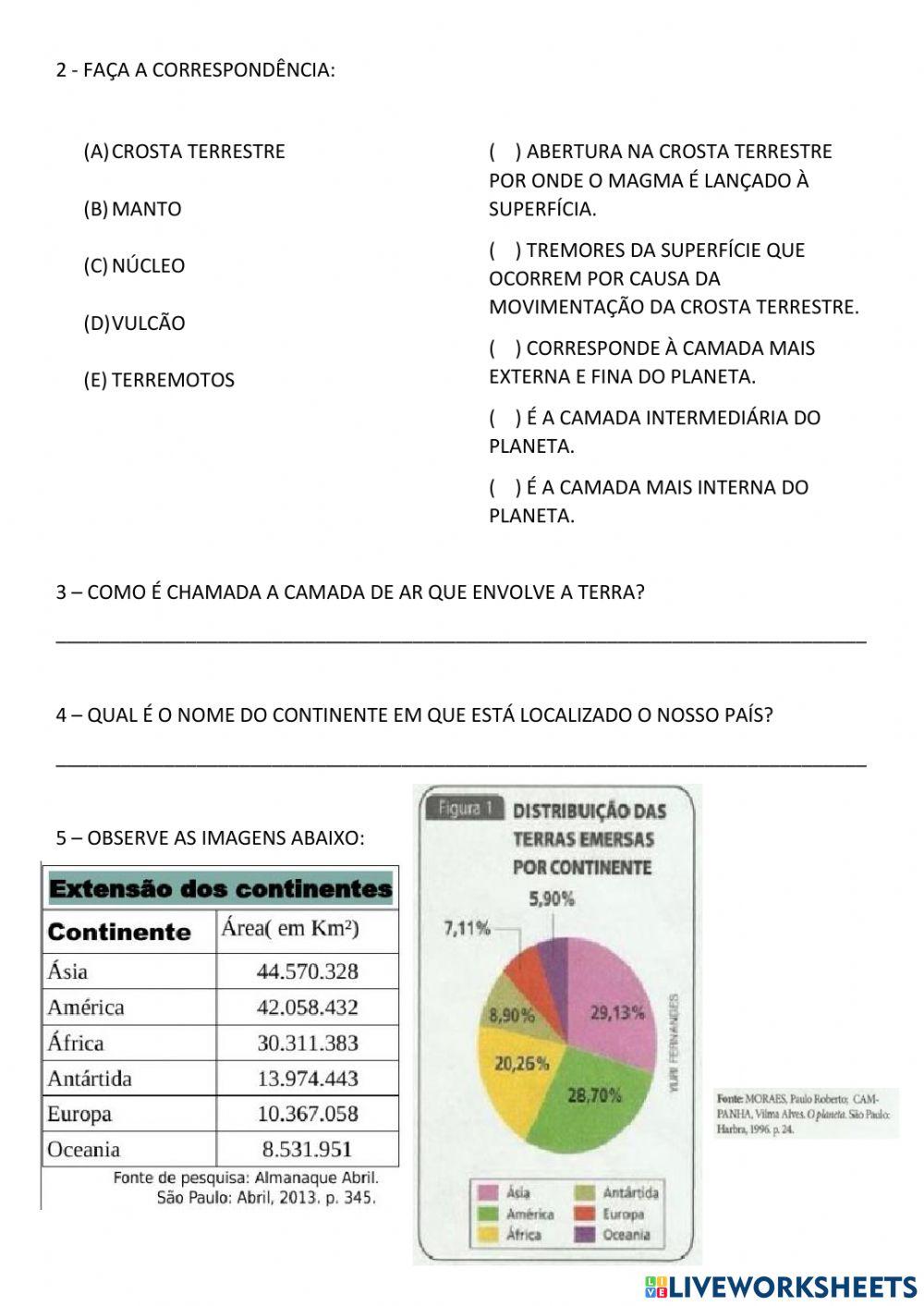 Continentes e oceanos