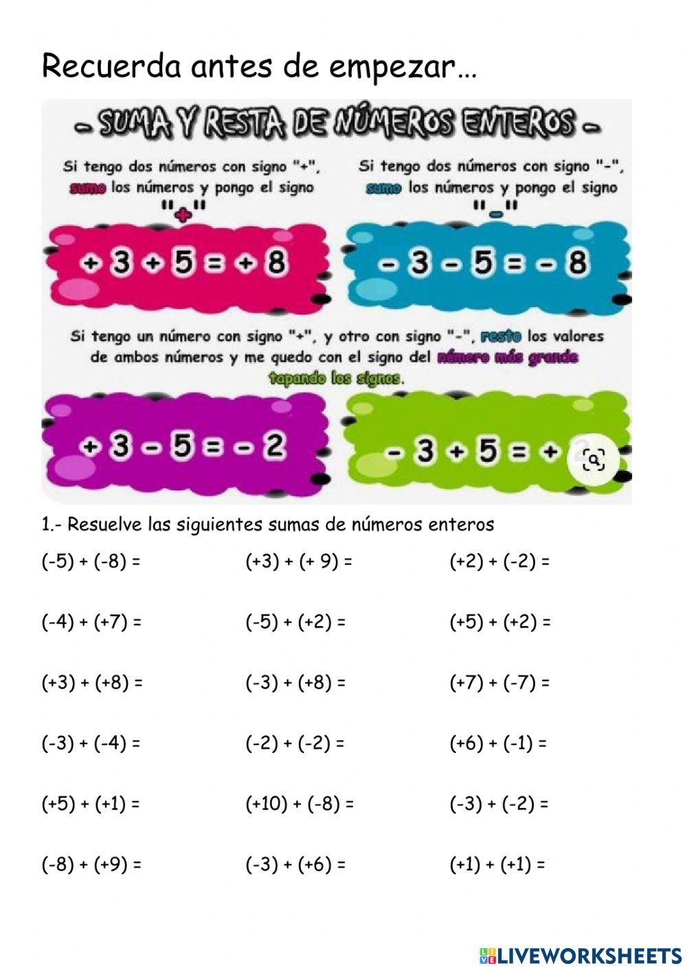 Suma numeros enteros