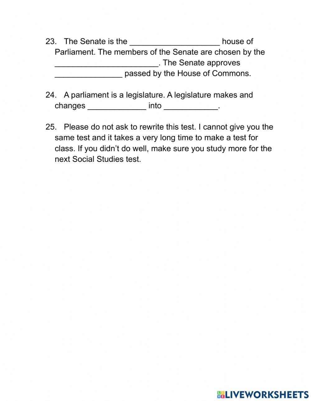 Government of Canada Test