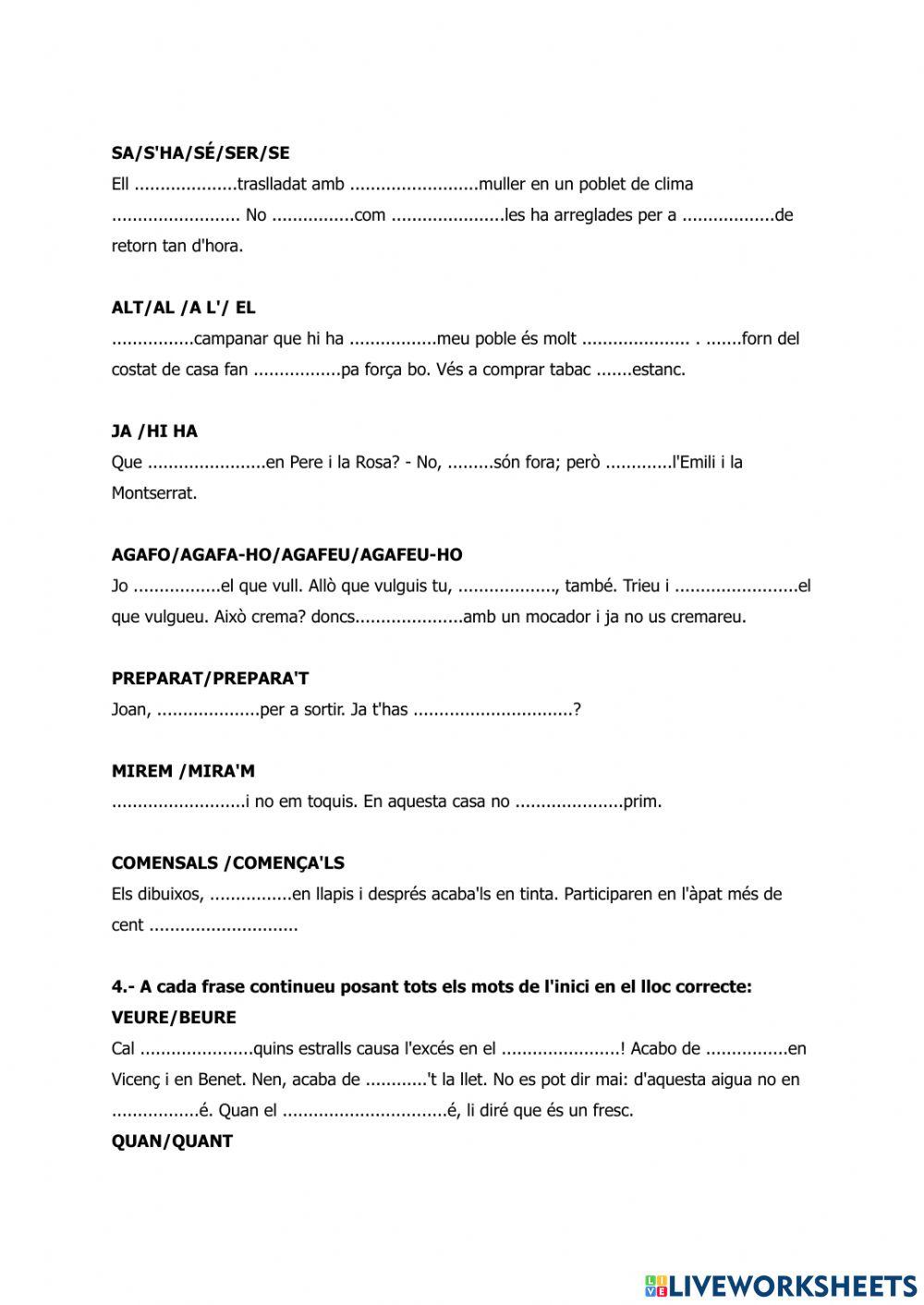 Parònims i homònims i homonímia