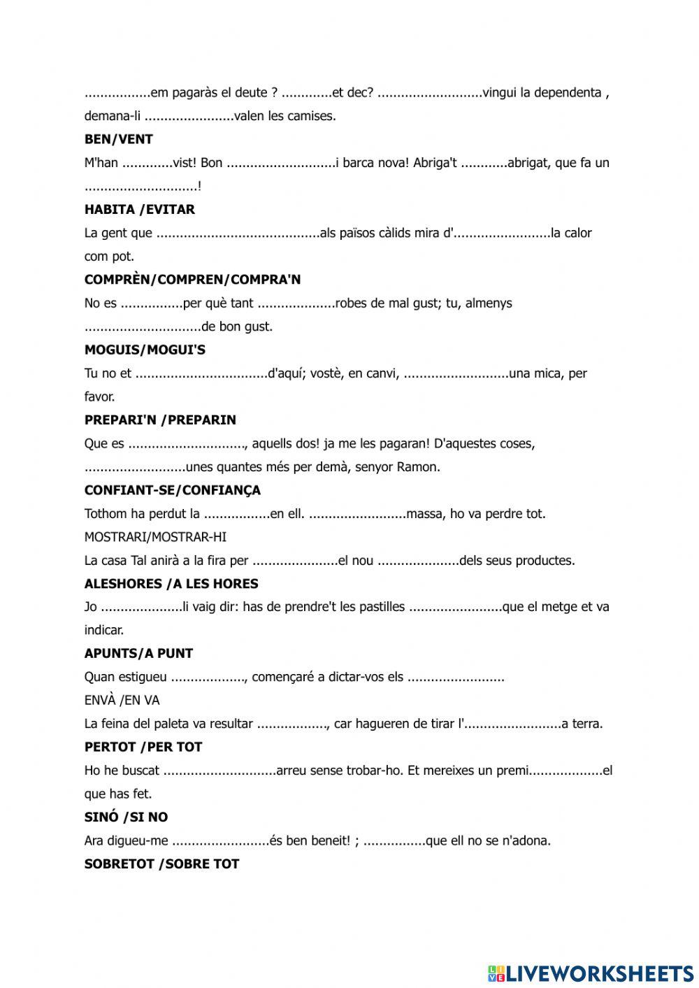 Parònims i homònims i homonímia