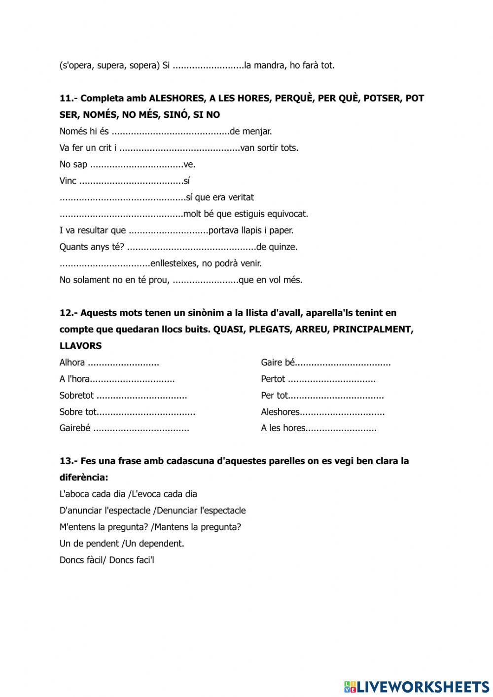 Parònims i homònims i homonímia