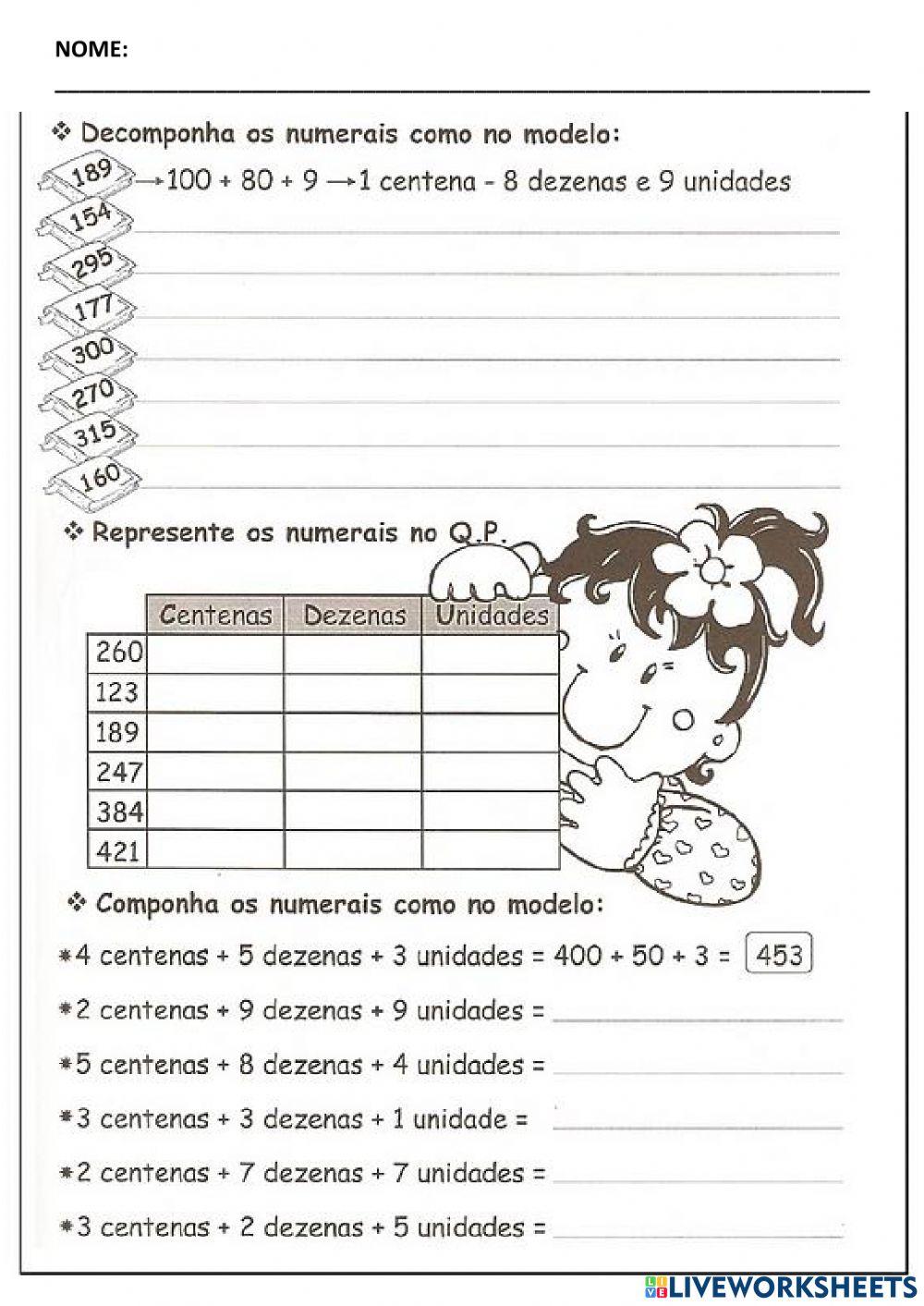ATIVIDADES MATEMÁTICA - 4 ANO
